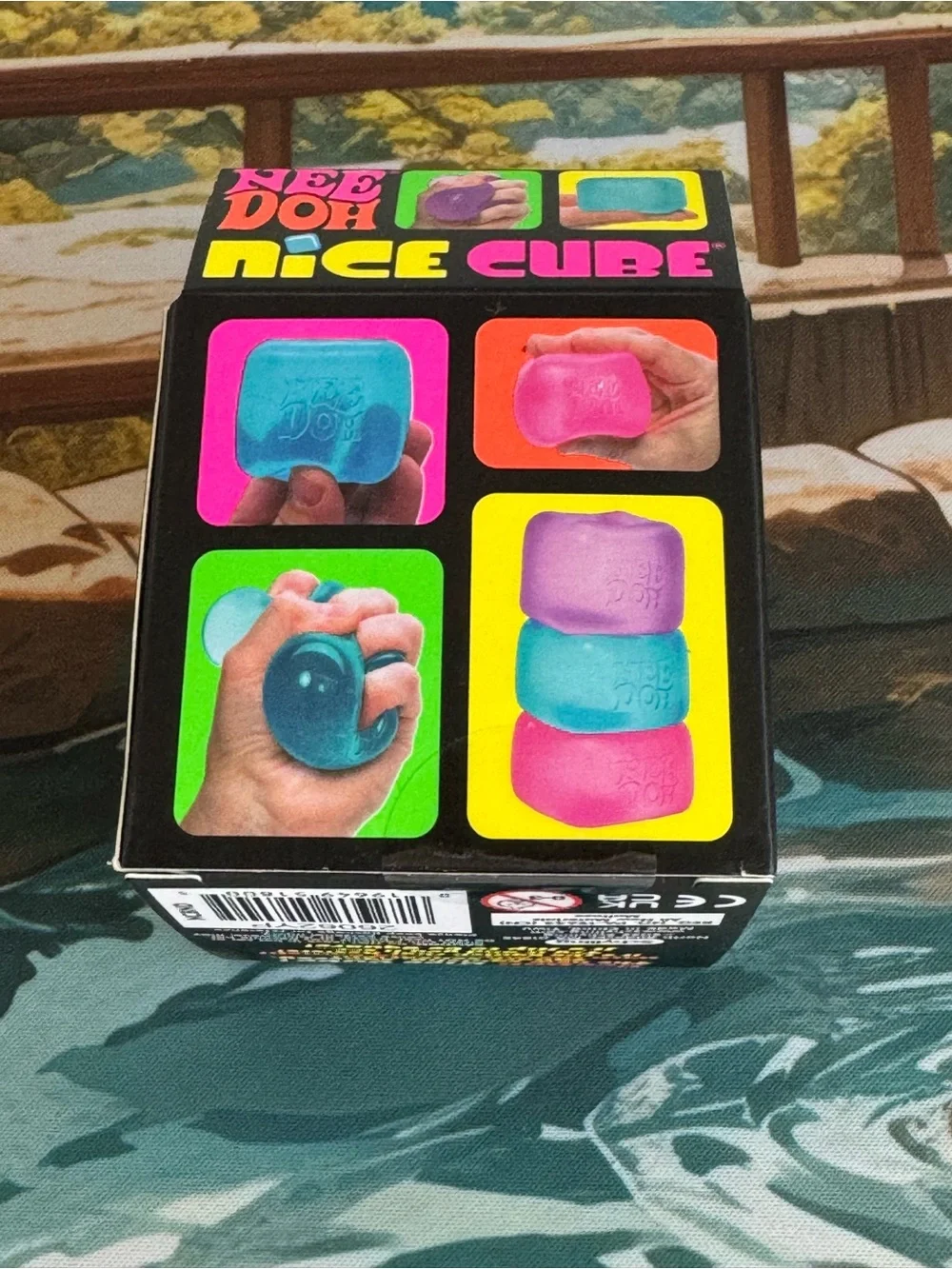 Needoh Blue Nice Cube Medium size Squish Soft Fidget Toy NWT New